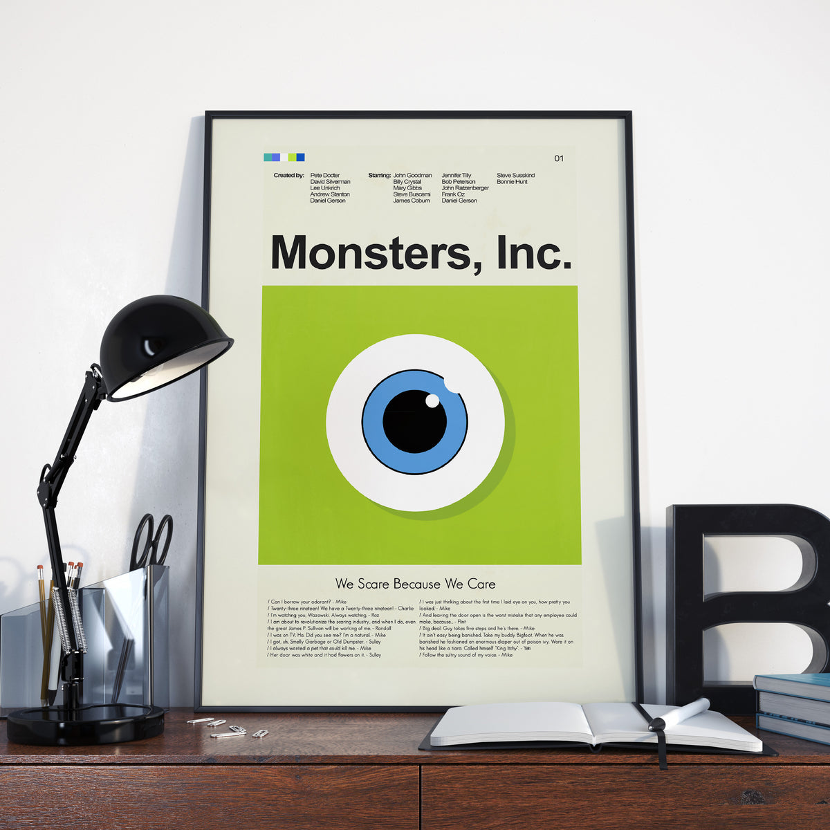 Monsters, Inc. Mid-Century Modern Print | 12"x18" or 18"x24" Print only