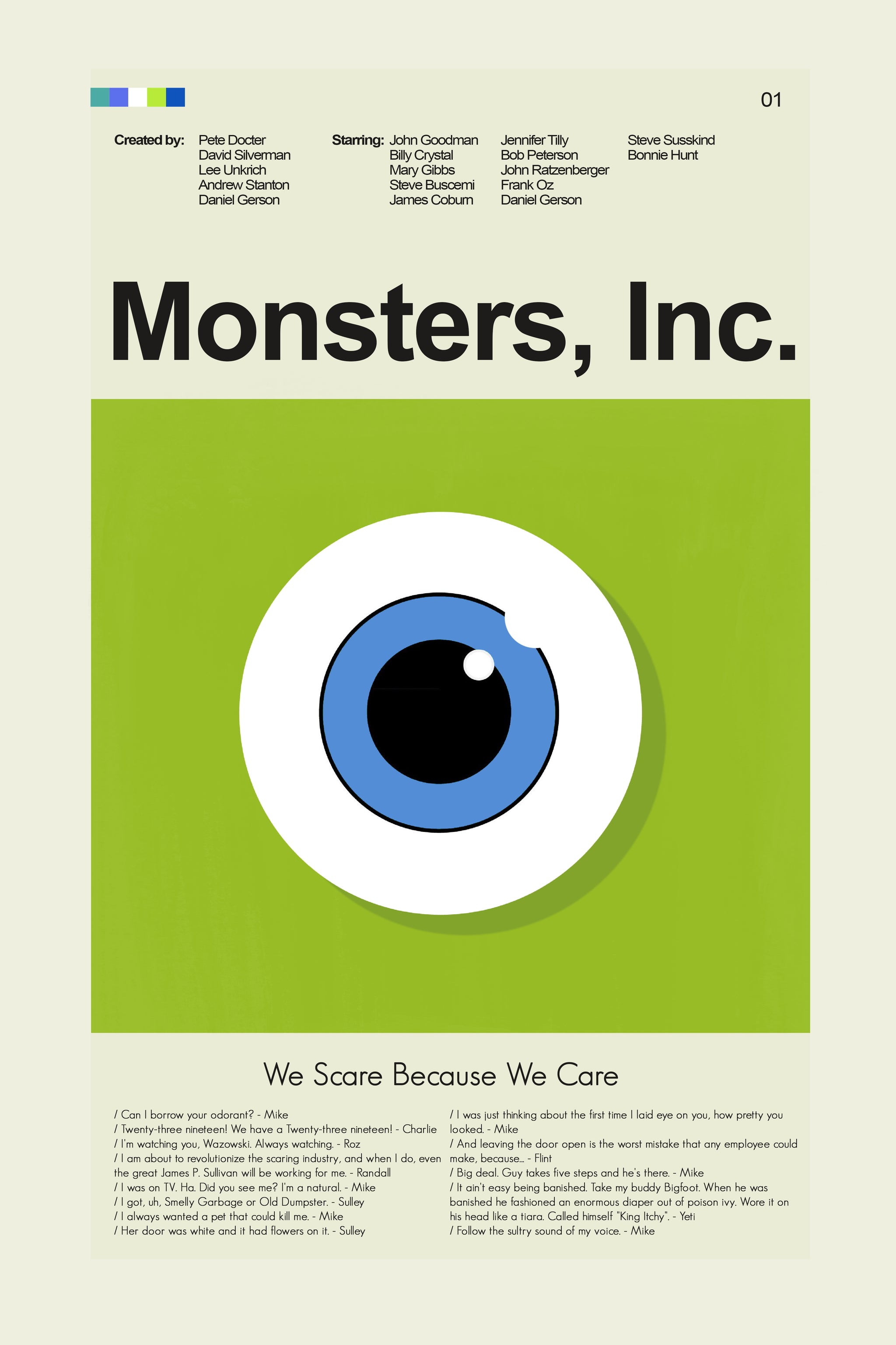 monsters inc odorant Monsters, Inc. Mid-Century Modern Print | 12"x18" or 18"x24" Print onl