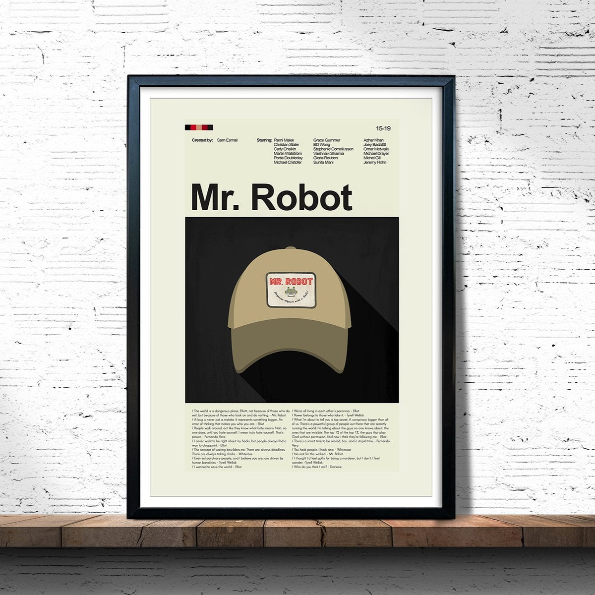 Mr. Robot - Hat  | 12"x18" or 18"x24" Print only