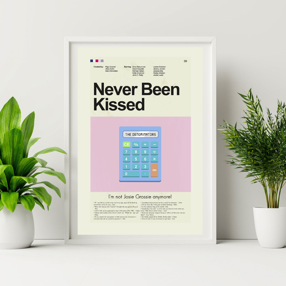 Never Been Kissed Inspired Mid-Century Modern Print | 12"x18" or 18"x24" Print only