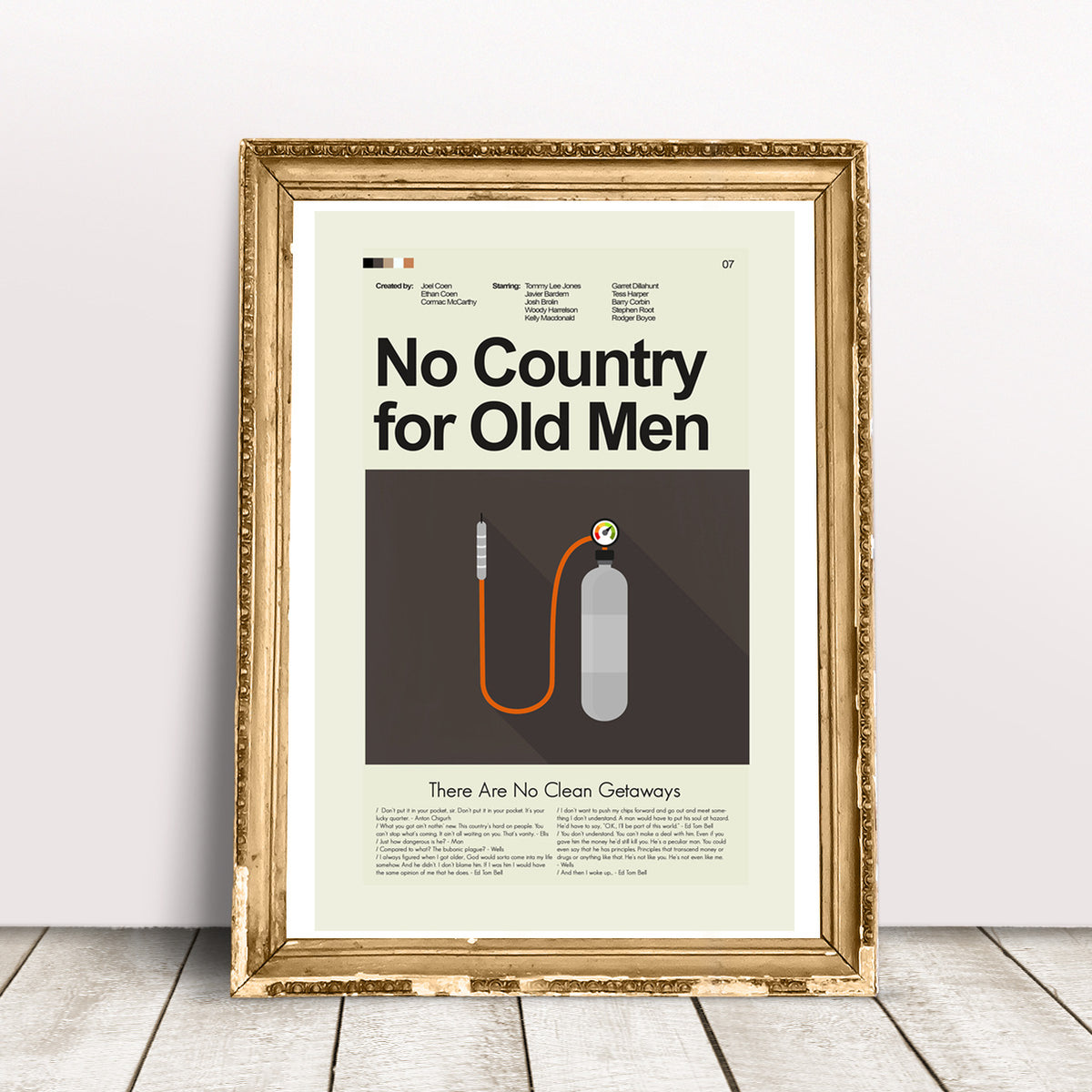 No Country for Old Men Inspired Mid-Century Modern Print | 12"x18" or 18"x24" Print only