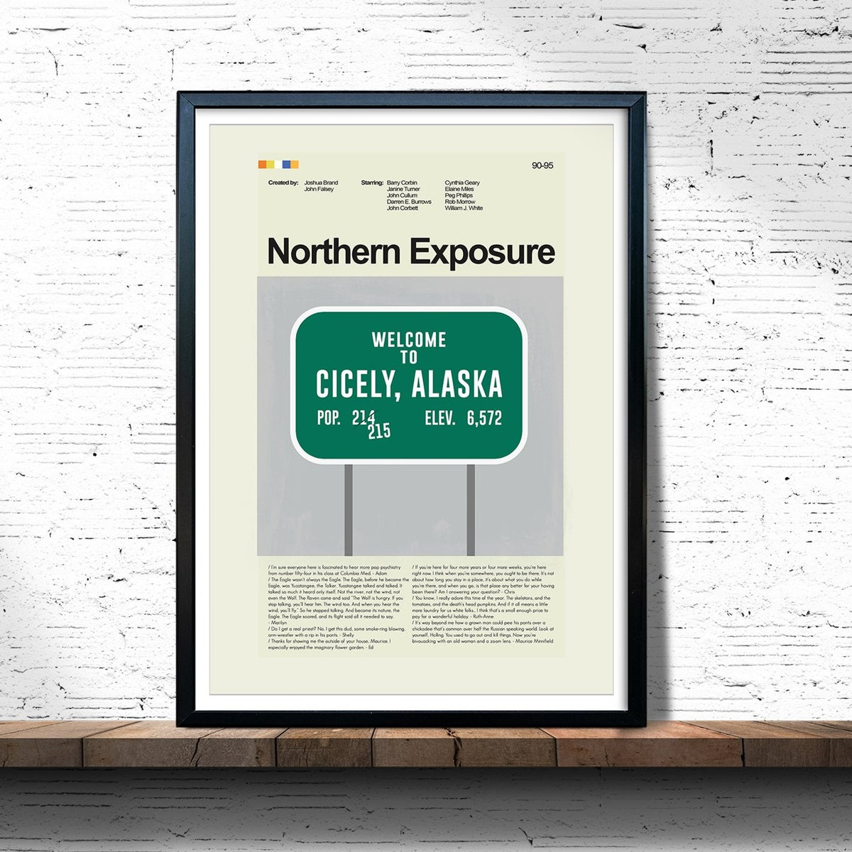 Northern Exposure - Welcome To Cicely  | 12"x18" or 18"x24" Print only