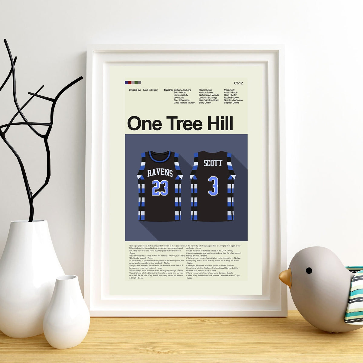 One Tree Hill - Raven's Jersey | 12"x18" or 18"x24" Print only