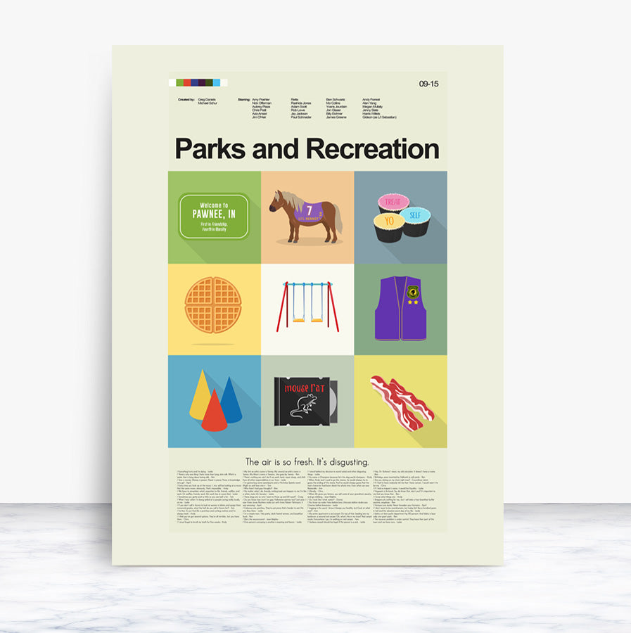 Parks and Recreation - The Series Mid-Century Modern Print LARGE | 18"x24" Print only
