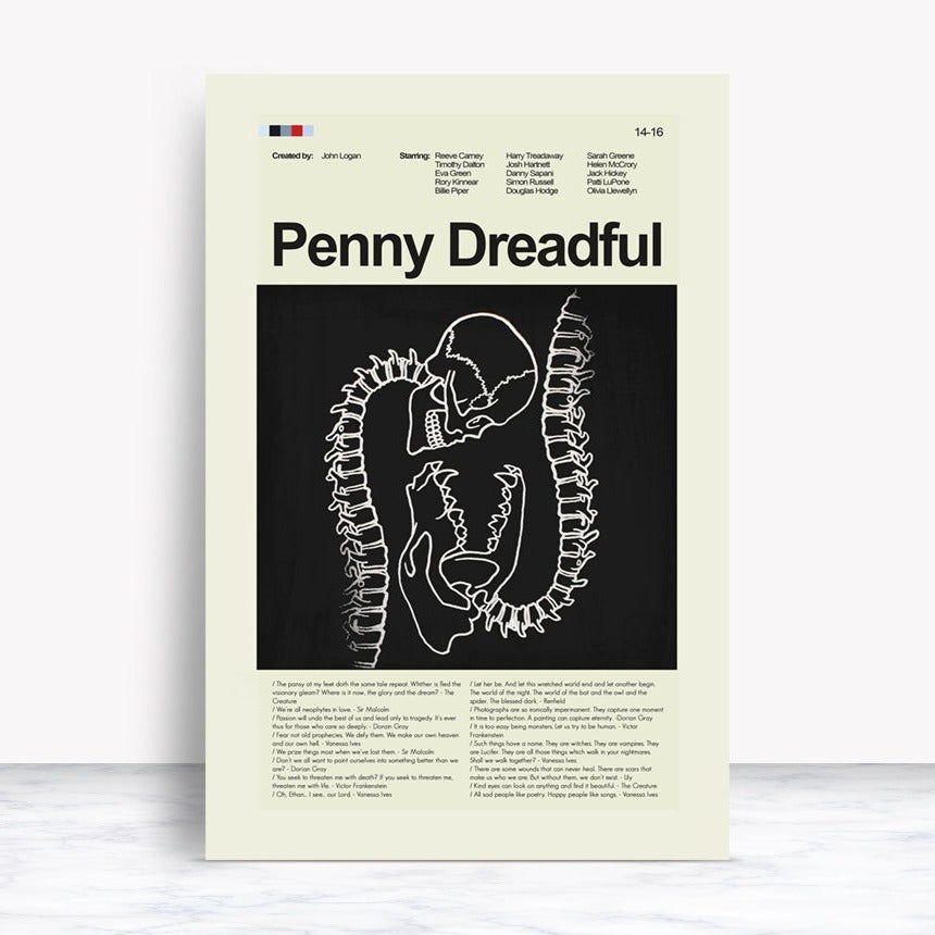 Penny Dreadful Inspired Mid-Century Modern Print | 12"x18" or 18"x24" Print only