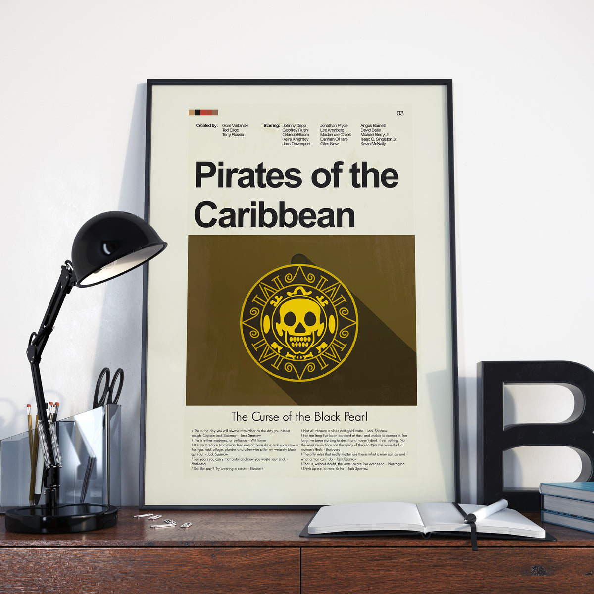 Pirates of the Caribbean Inspired Mid-Century Modern Print | 12"x18" or 18"x24" Print only