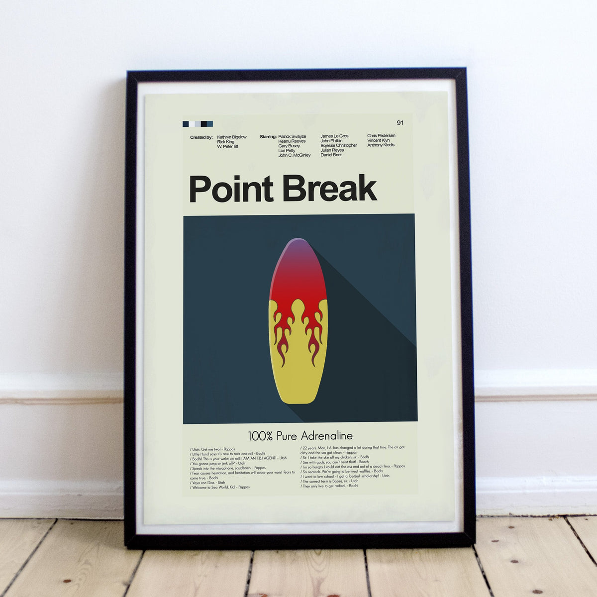 Point Break Inspired Mid-Century Modern Print | 12"x18" or 18"x24" Print only