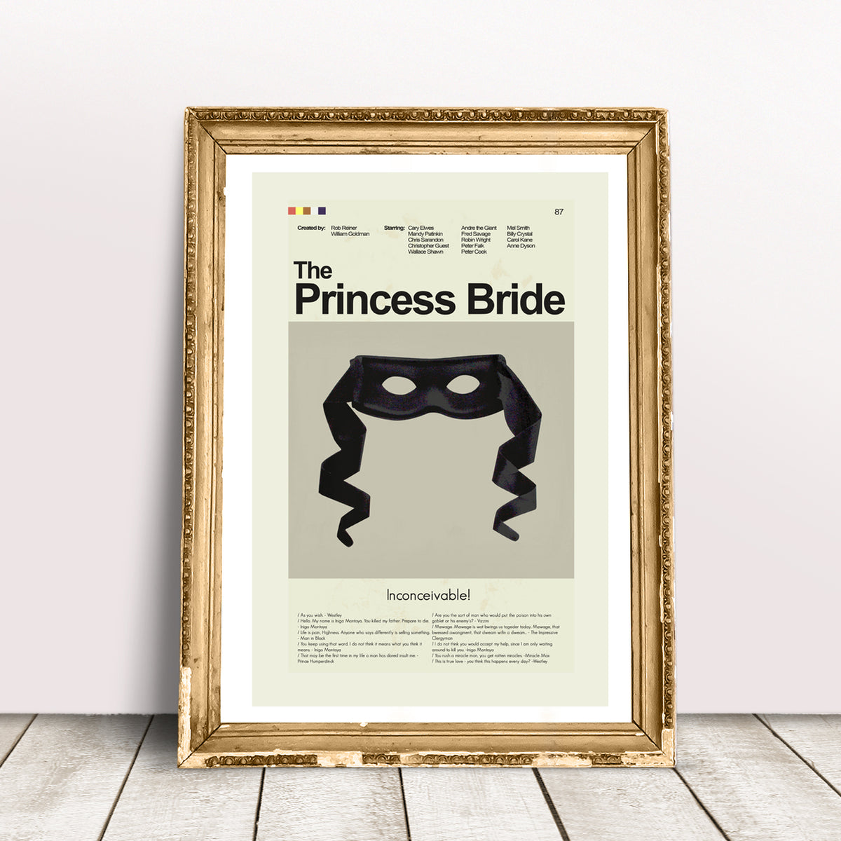 The Princess Bride - Black Mask | 12"x18" or 18"x24" Print only