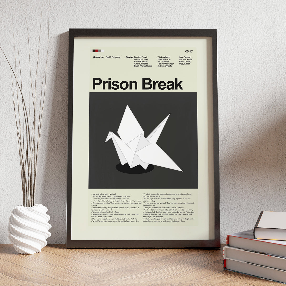 Prison Break - Origami Crane  | 12"x18" or 18"x24" Print only