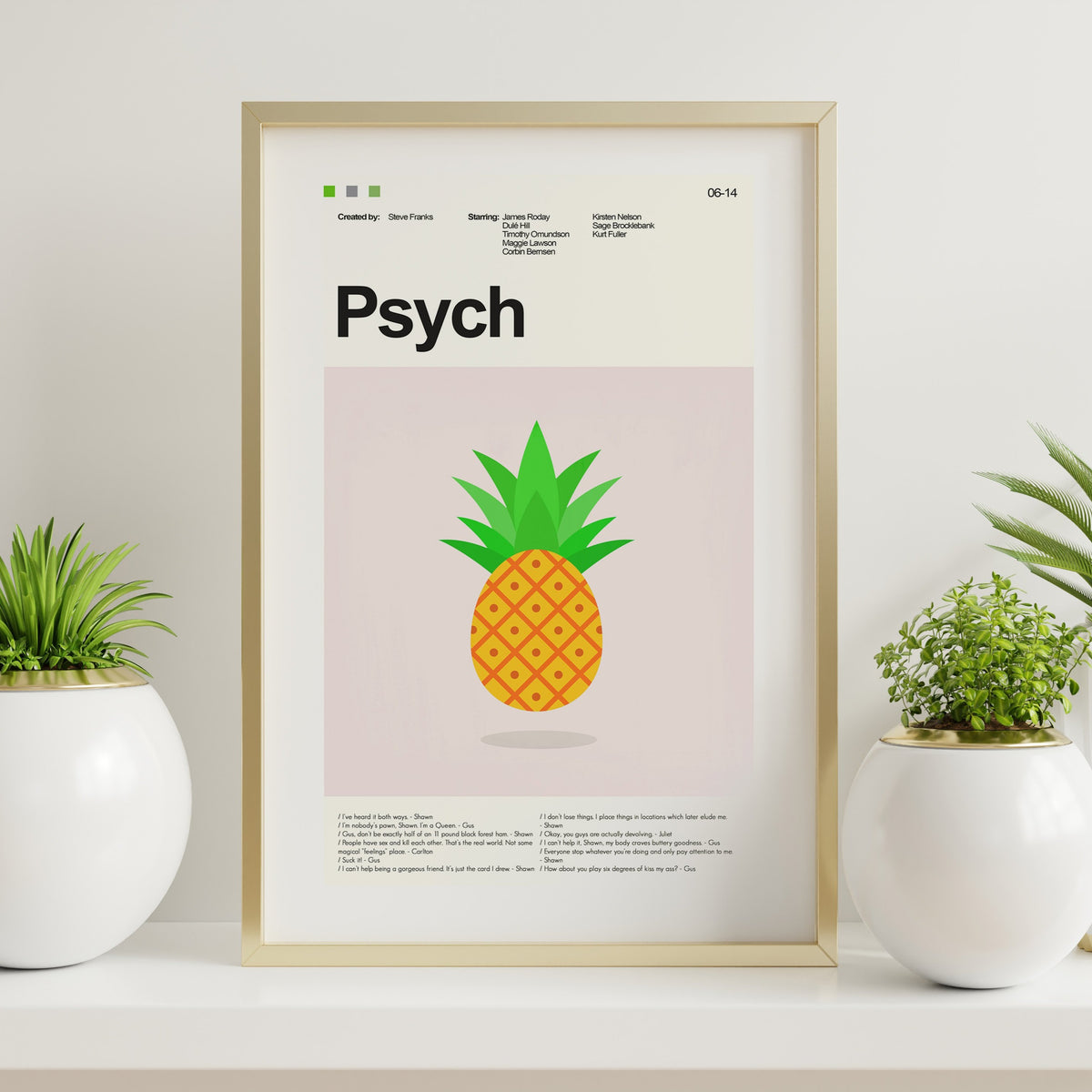 Psych Inspired Mid-Century Modern Print | 12"x18" or 18"x24" Print only