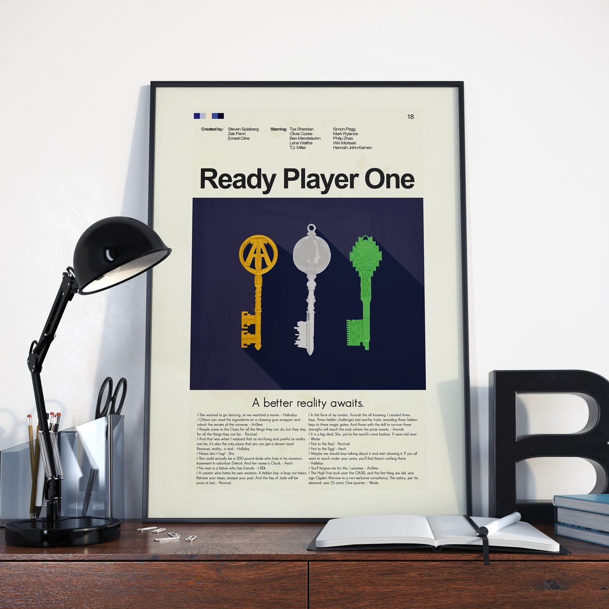 Ready Player One Inspired Mid-Century Modern Print | 12"x18" or 18"x24" Print only