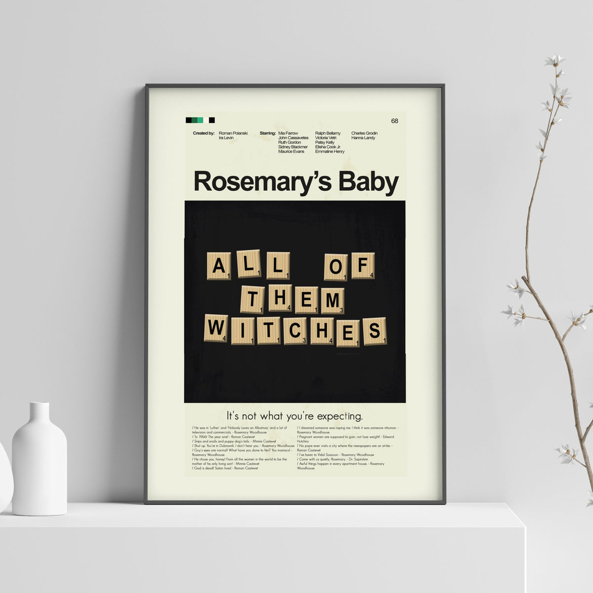 Rosemary's Baby Inspired Mid-Century Modern Print | 12"x18" or 18"x24" Print only