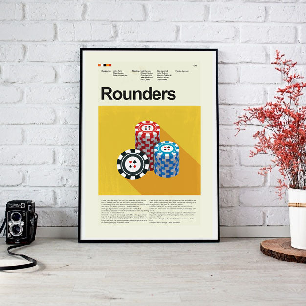 Rounders Inspired Mid-Century Modern Print | 12"x18" or 18"x24" Print only