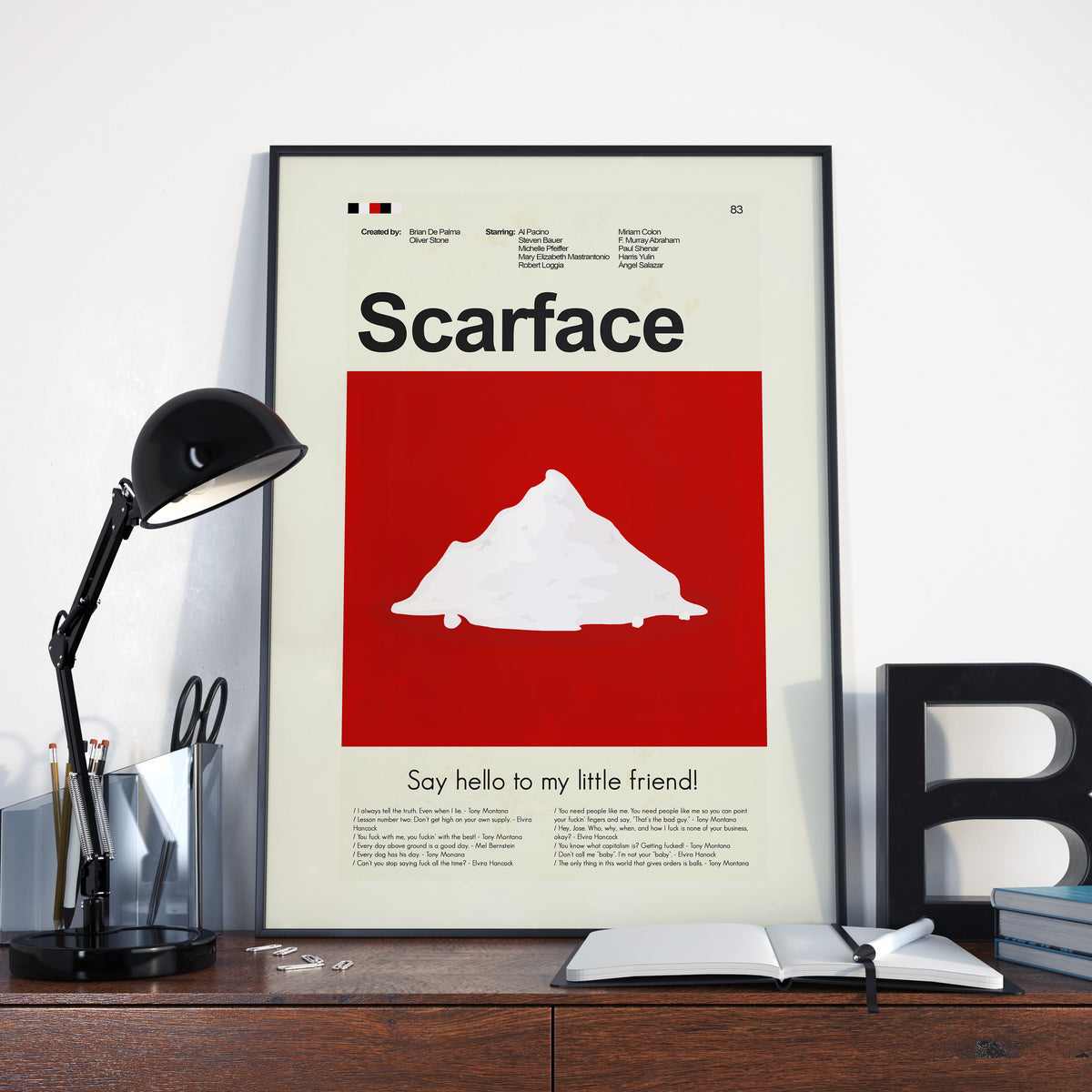 Scarface Inspired Mid-Century Modern Print | 12"x18" or 18"x24" Print only