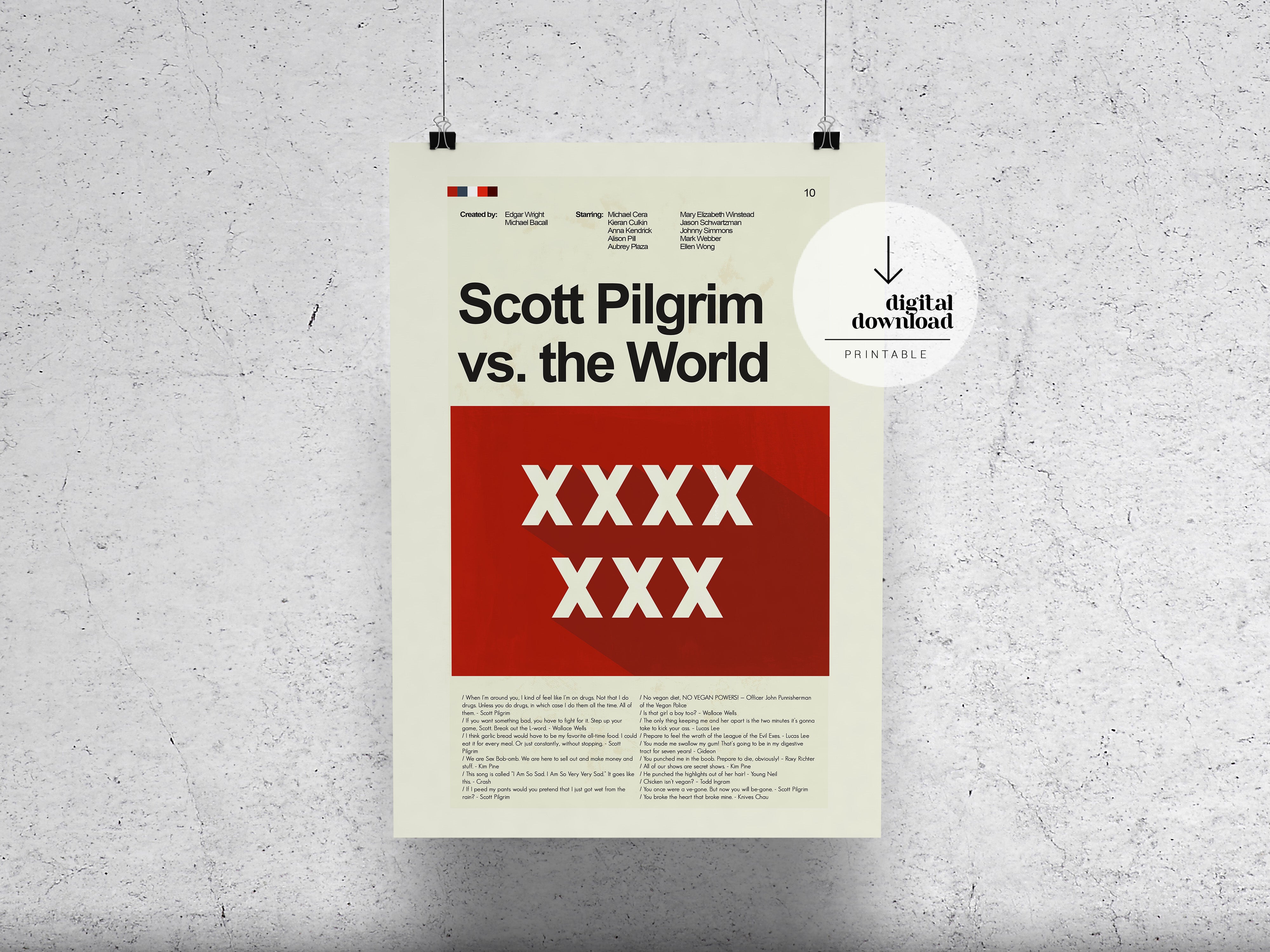 Scott Pilgrim vs. the World | DIGITAL ARTWORK DOWNLOAD | PrintsandgiggIes