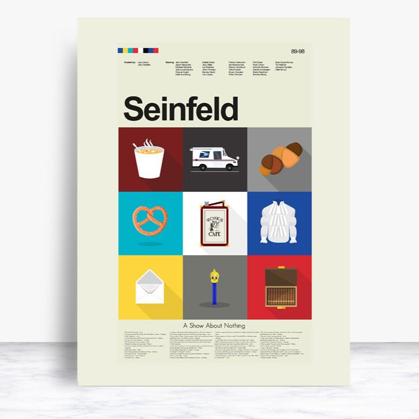 Seinfeld Inspired - The Series Mid-Century Modern Print LARGE | 18"x24" Print only