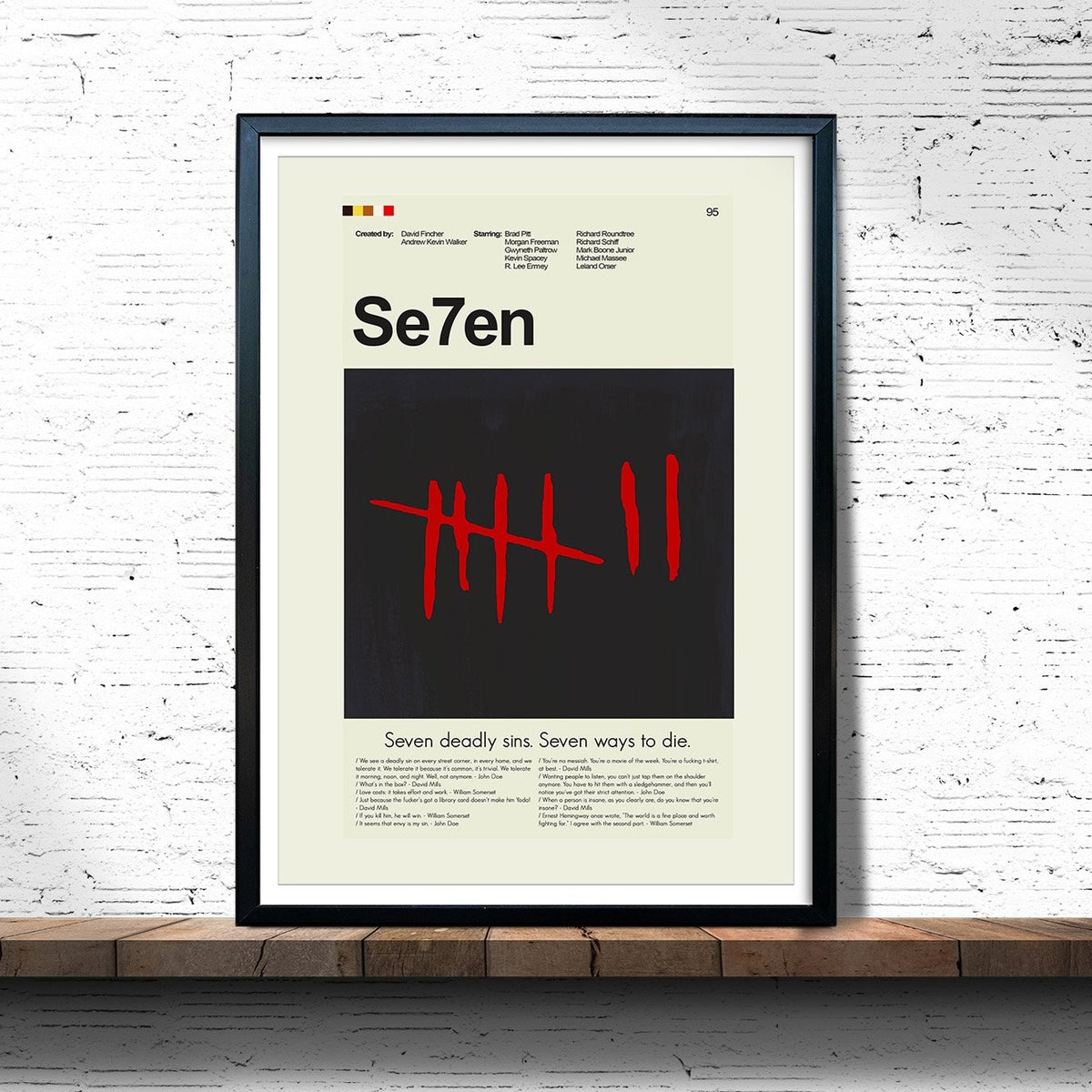 Se7en - Hashmarks  | 12"x18" or 18"x24" Print only