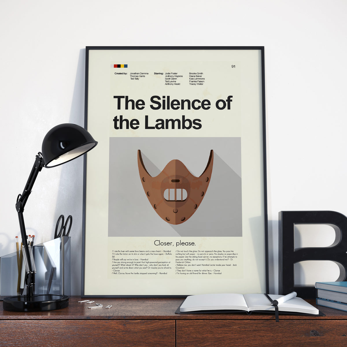 The Silence of the Lambs Inspired Mid-Century Modern Print | 12"x18" or 18"x24" Print only