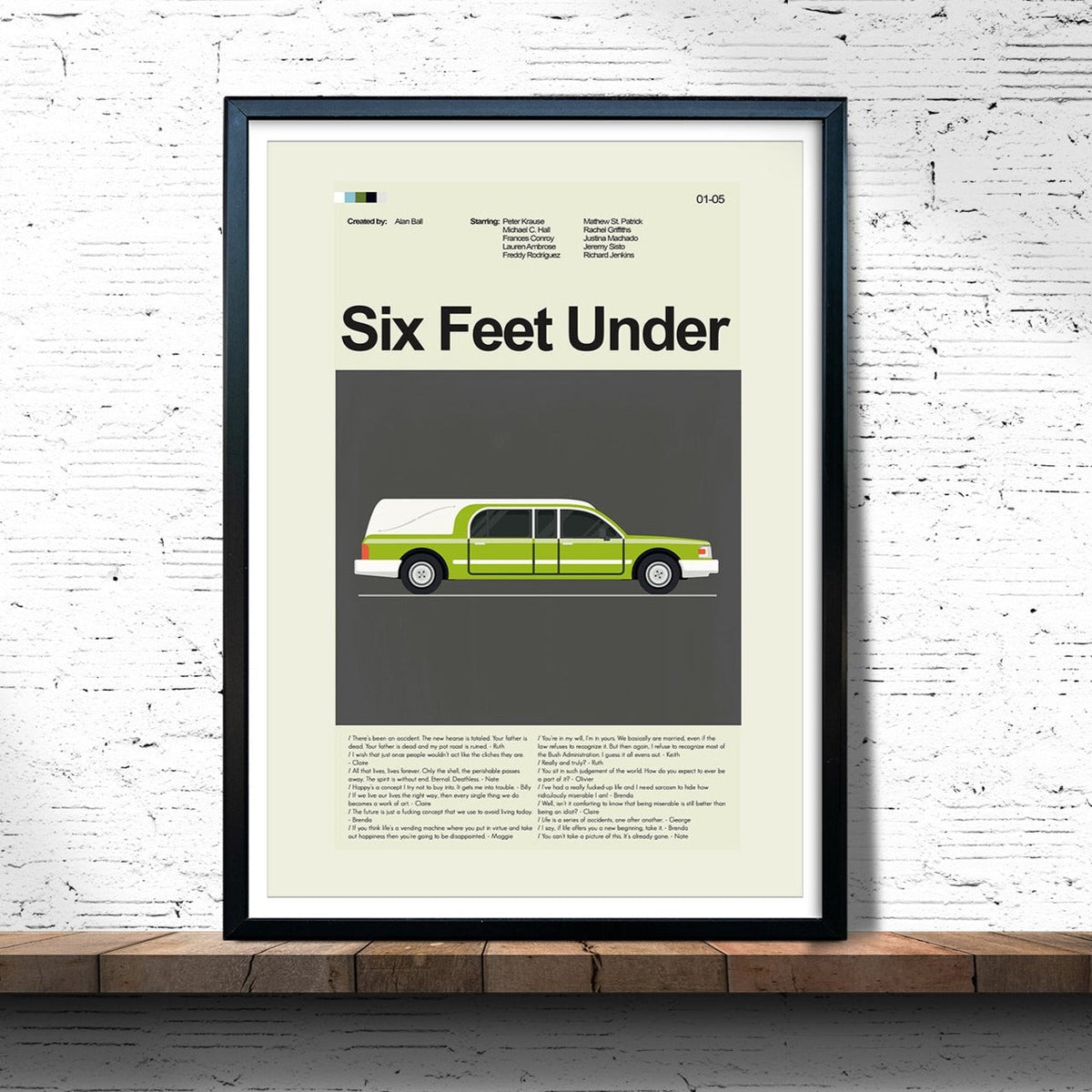 Six Feet Under - Green Hearse | 12"x18" or 18"x24" Print only