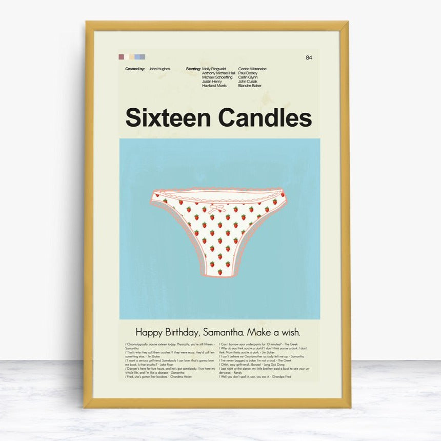 Sixteen Candles Inspired Mid-Century Modern Print | 12"x18" or 18"x24" Print only
