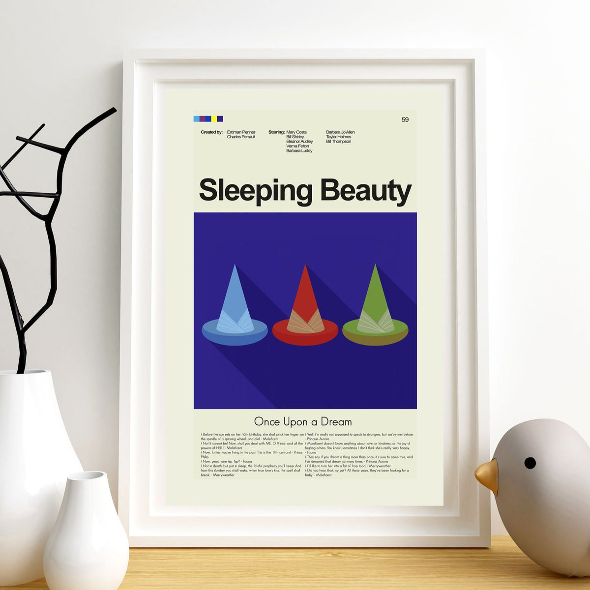 Sleeping Beauty - Good Fairy Hats | 12"x18" or 18"x24" Print Only