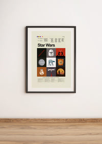 Load image into Gallery viewer, Star Wars - Episode I-IX Mid-Century Modern Print LARGE | 18&quot;x24&quot; Print only

