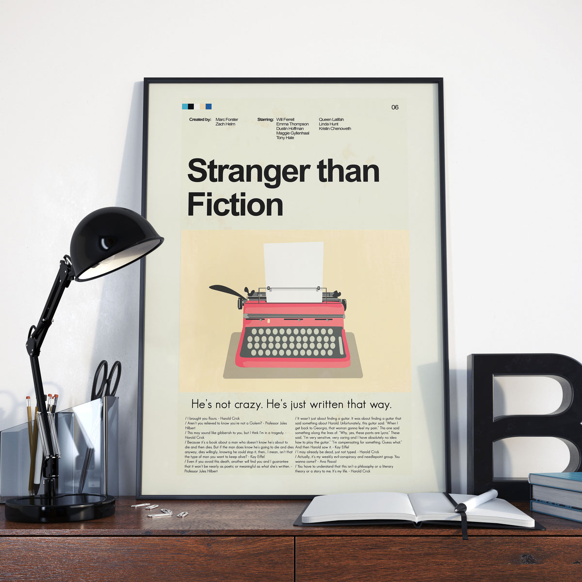 Stranger than Fiction Inspired Mid-Century Modern Print | 12"x18" or 18"x24" Print only