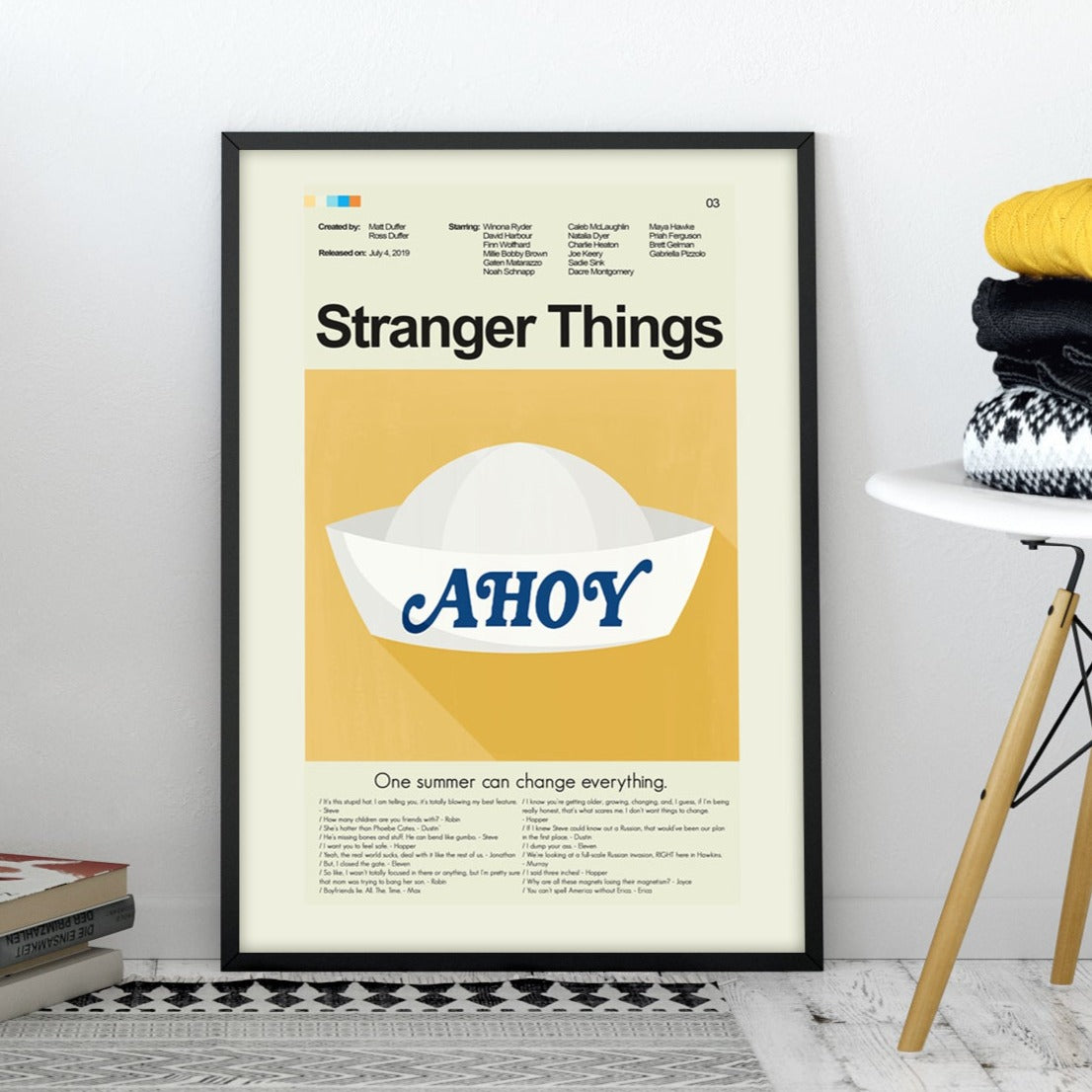 Stranger Things (Season 3) - Scoop's Ahoy Hat | 12"x18" Print Only