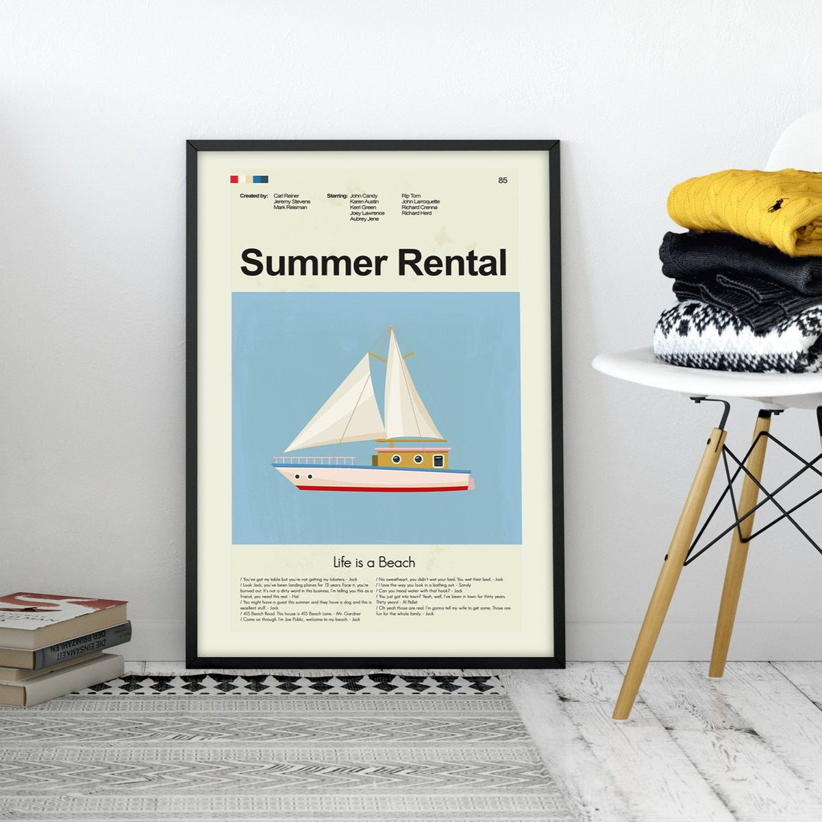 Summer Rental Inspired Mid-Century Modern Print | 12"x18" or 18"x24" Print only