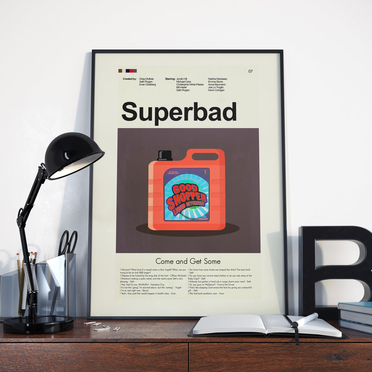 Superbad Inspired Mid-Century Modern Print | 12"x18" or 18"x24" Print only