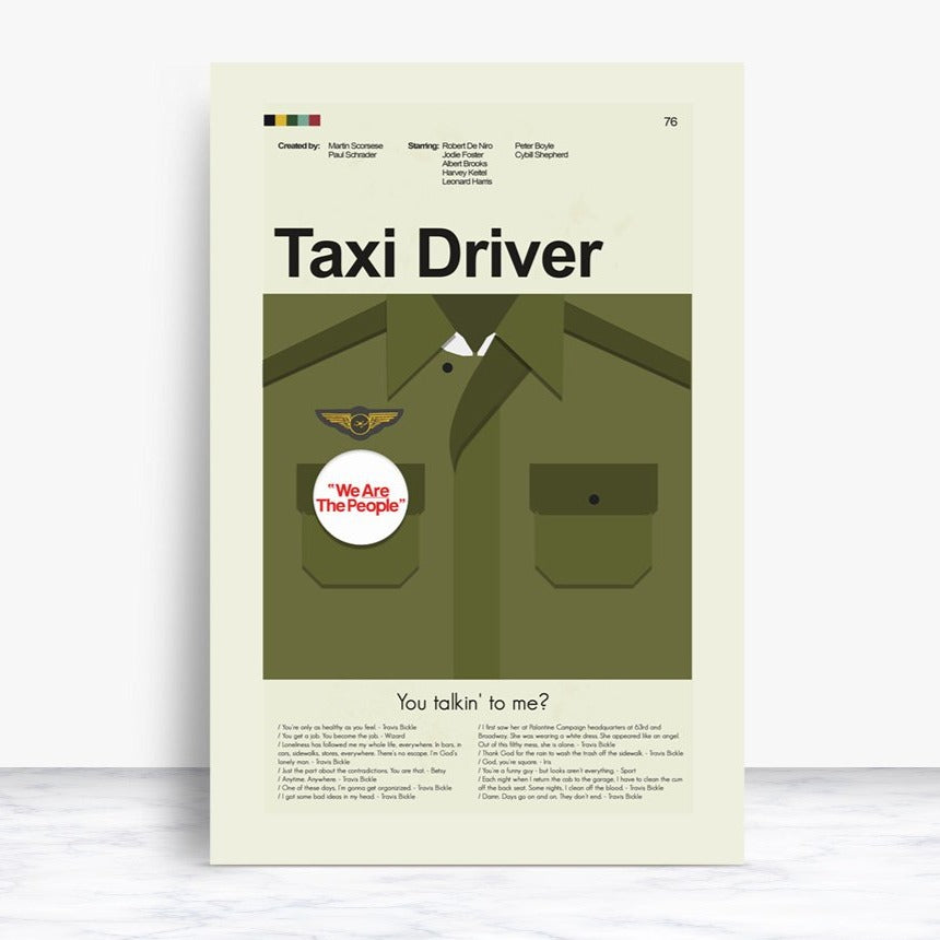 Taxi Driver Inspired Mid-Century Modern Print | 12"x18" or 18"x24" Print only