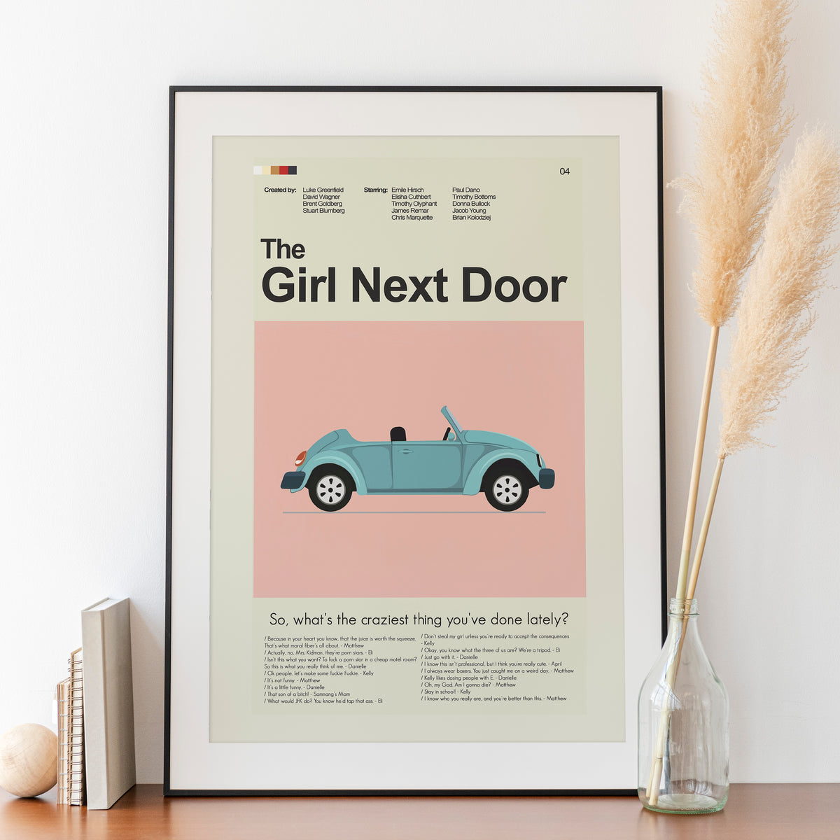 The Girl Next Door - Blue VW Bug | 12"x18" Print Only