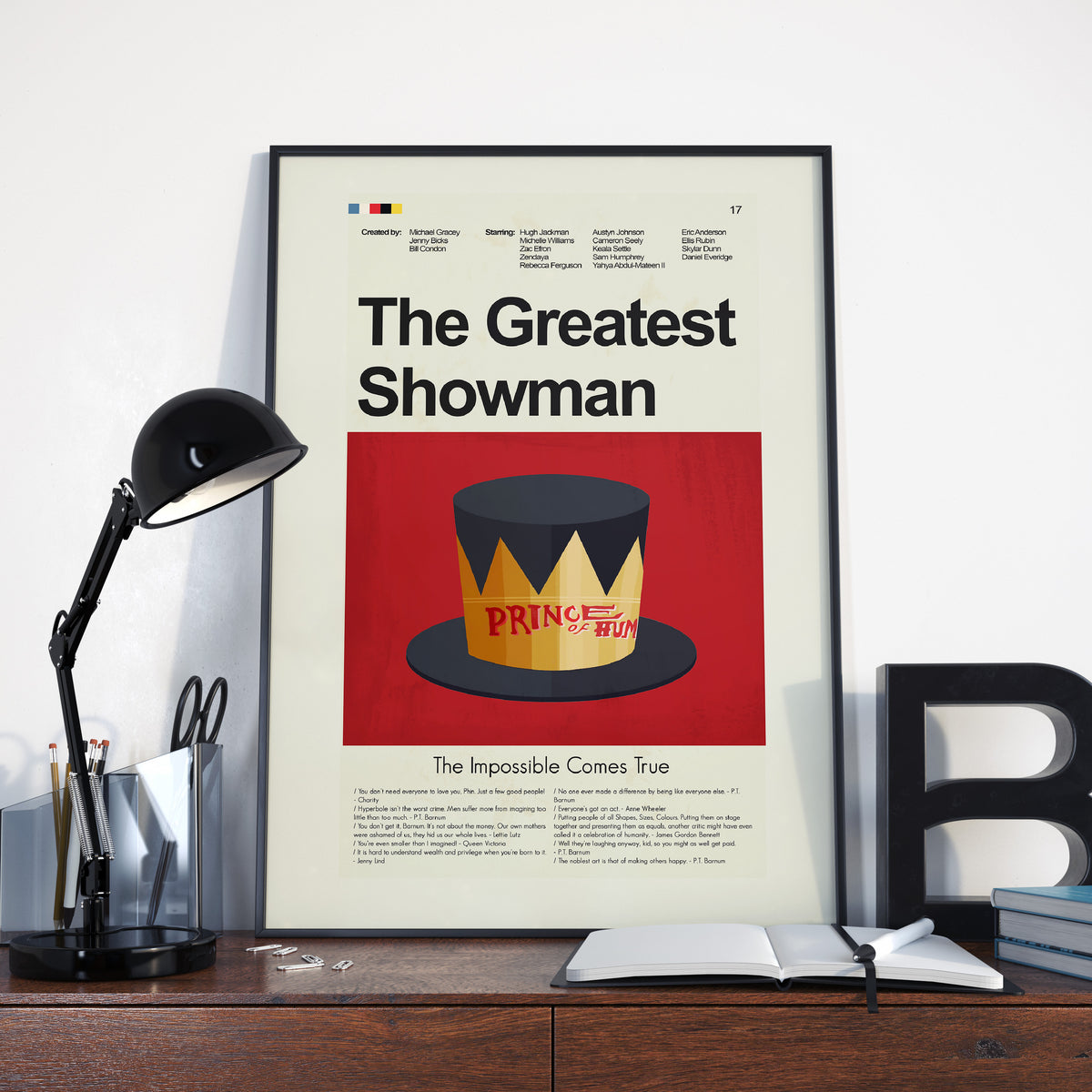 The Greatest Showman Inspired Mid-Century Modern Print | 12"x18" or 18"x24" Print only