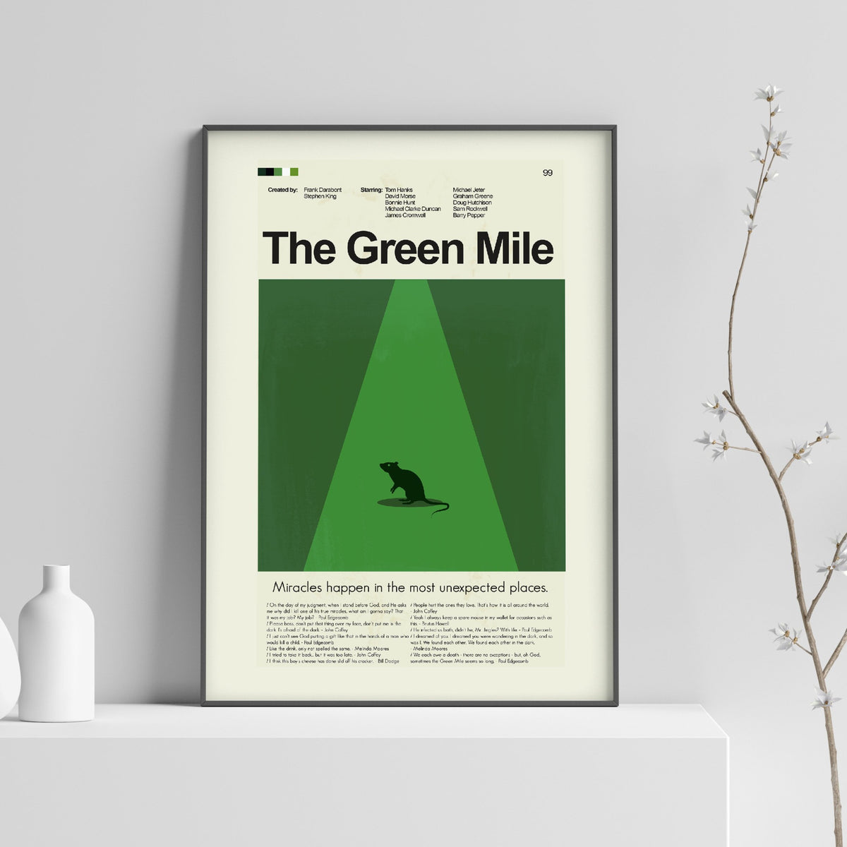 The Green Mile Inspired Mid-Century Modern Print | 12"x18" or 18"x24" Print only