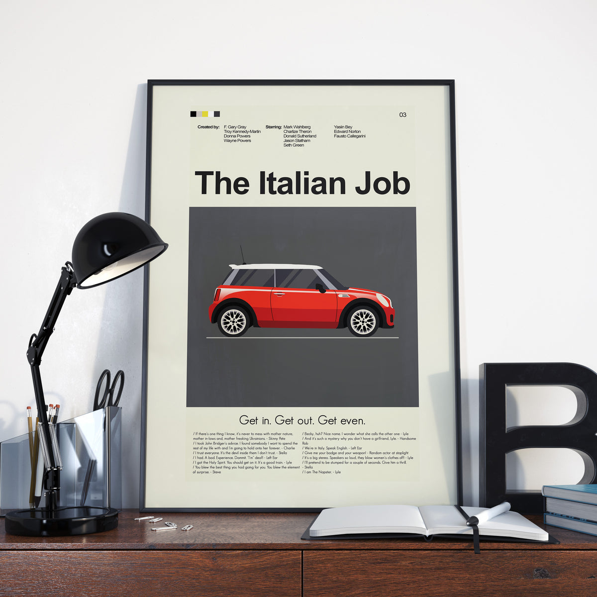 The Italian Job - Red Mini Cooper | 12"x18" Print Only