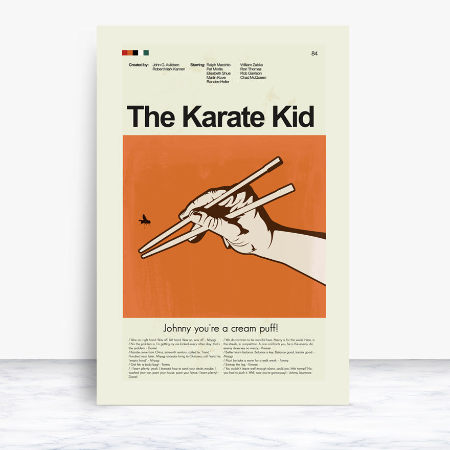 The Karate Kid Inspired Mid-Century Modern Print | 12"x18" or 18"x24" Print only