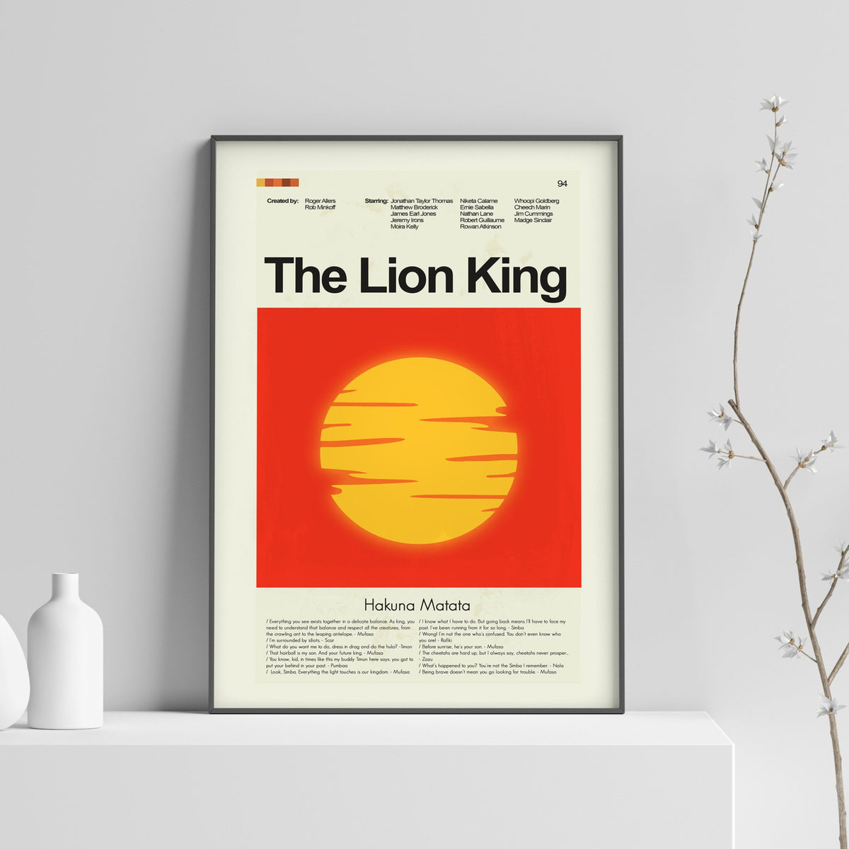 The Lion King Inspired Mid-Century Modern Print | 12"x18" or 18"x24" Print only