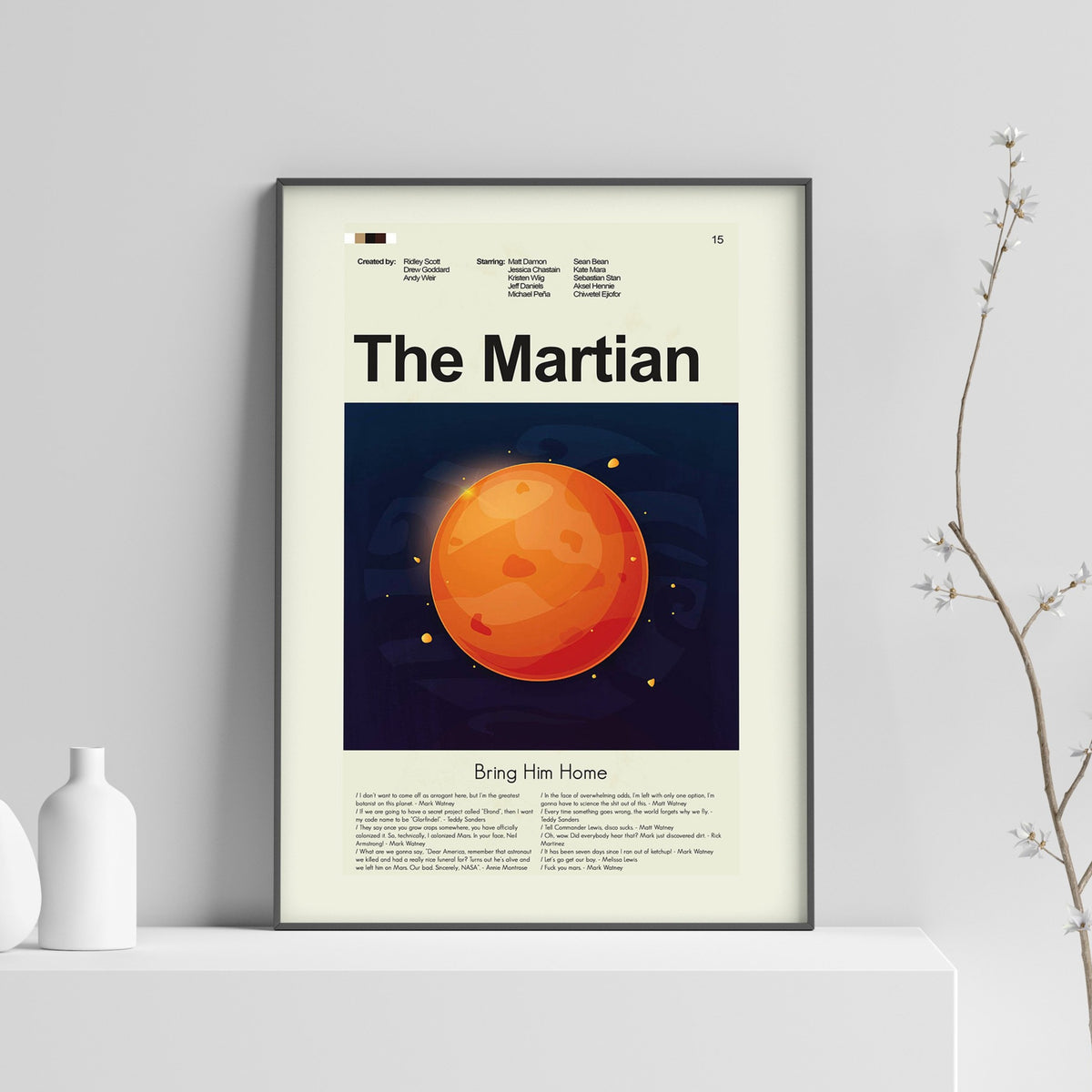 The Martian Inspired Mid-Century Modern Print | 12"x18" or 18"x24" Print only