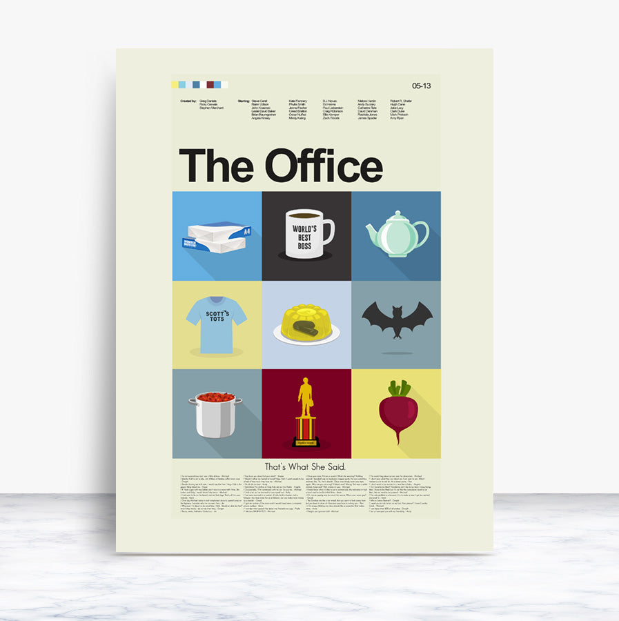 The Office Inspired Mid-Century Modern Print LARGE 18x24 | Print only