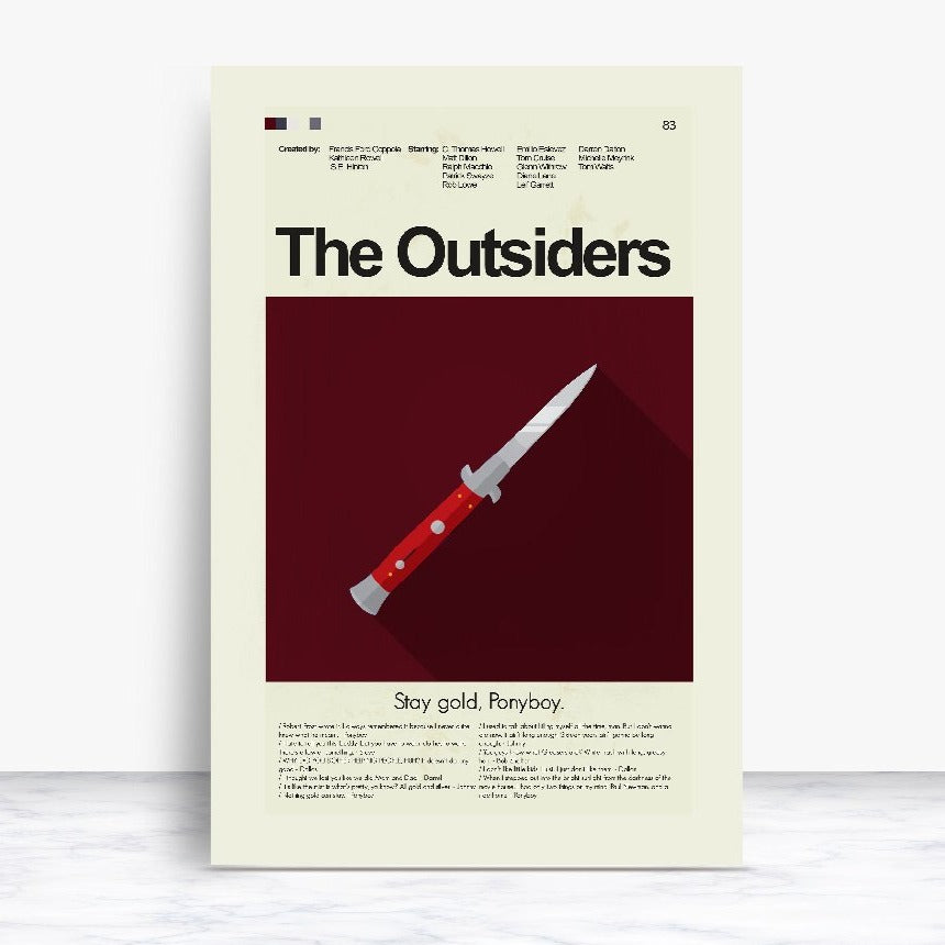 The Outsiders Inspired Mid-Century Modern Print | 12"x18" or 18"x24" Print only
