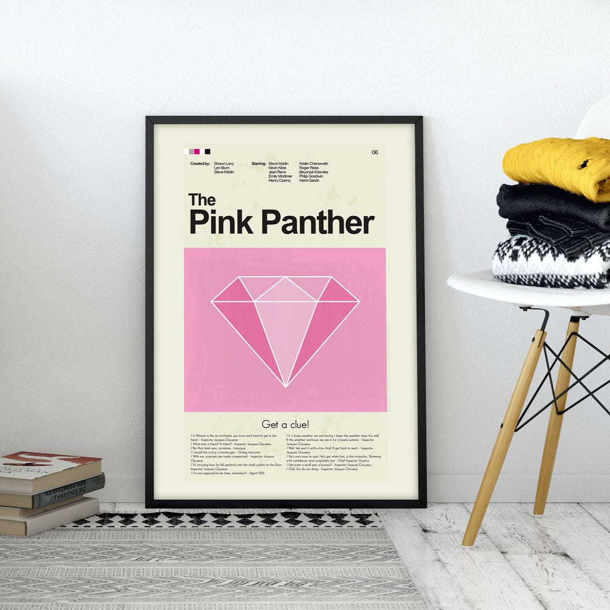 The Pink Panther Inspired Mid-Century Modern Print | 12"x18" or 18"x24" Print only