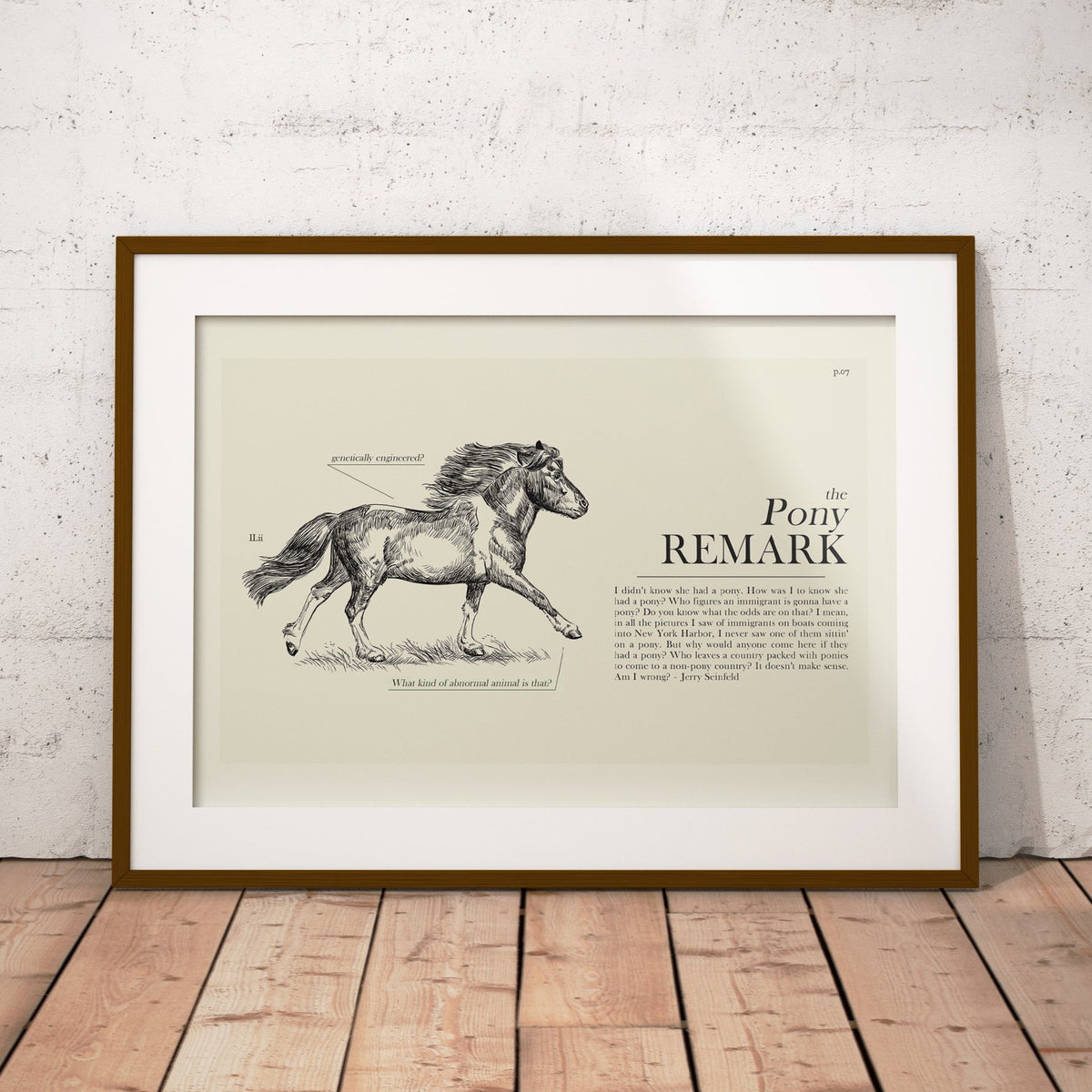 Seinfeld "The Pony Remark" Schematic | 12"x18" or 18"x24" Print only