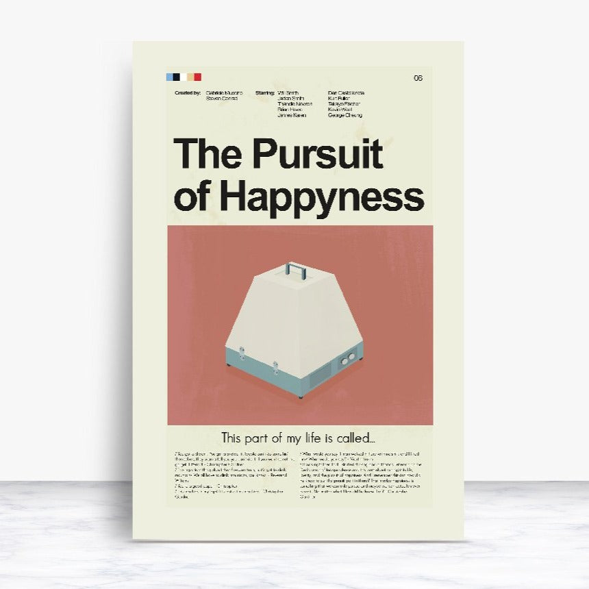 The Pursuit of Happyness Inspired Mid-Century Modern Print | 12"x18" or 18"x24" Print only