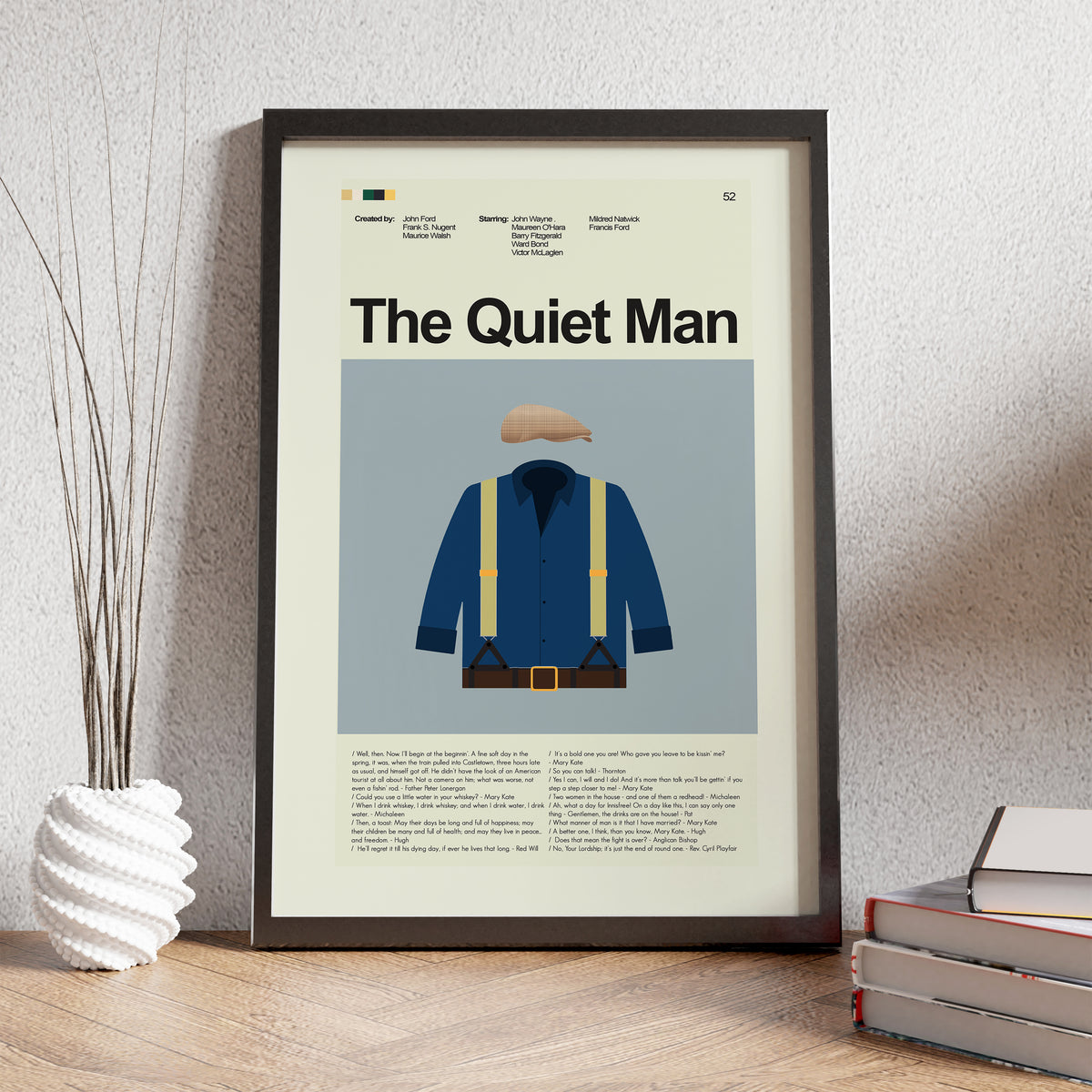 The Quiet Man - Shirt and Flat Cap  | 12"x18" or 18"x24" Print only