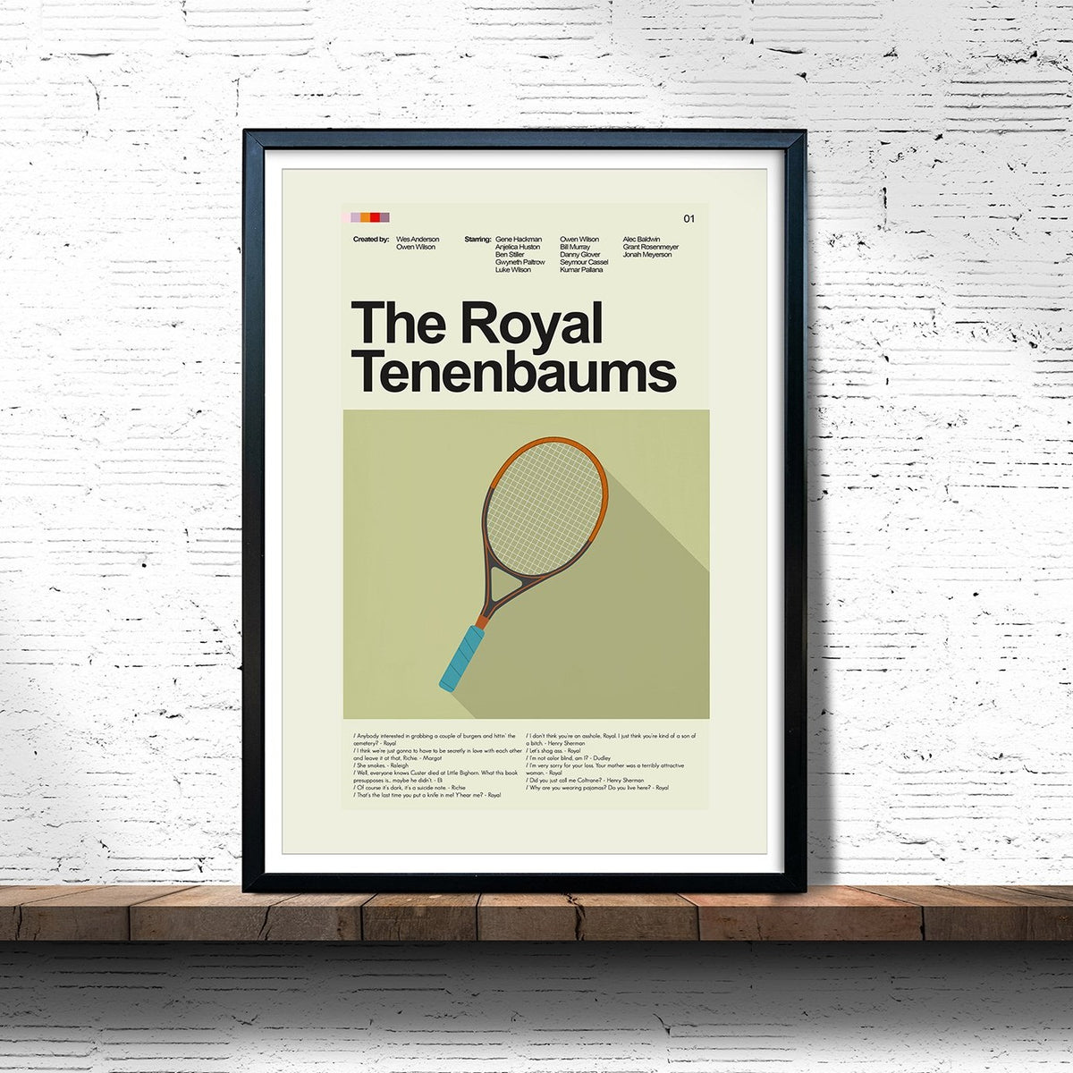 The Royal Tenenbaums - Richie's Racket  | 12"x18" or 18"x24" Print only