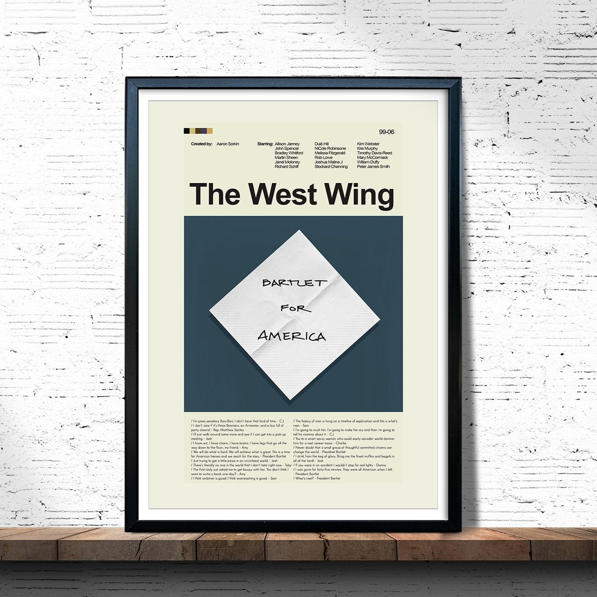 The West Wing - Bartlet for America  | 12"x18" or 18"x24" Print only
