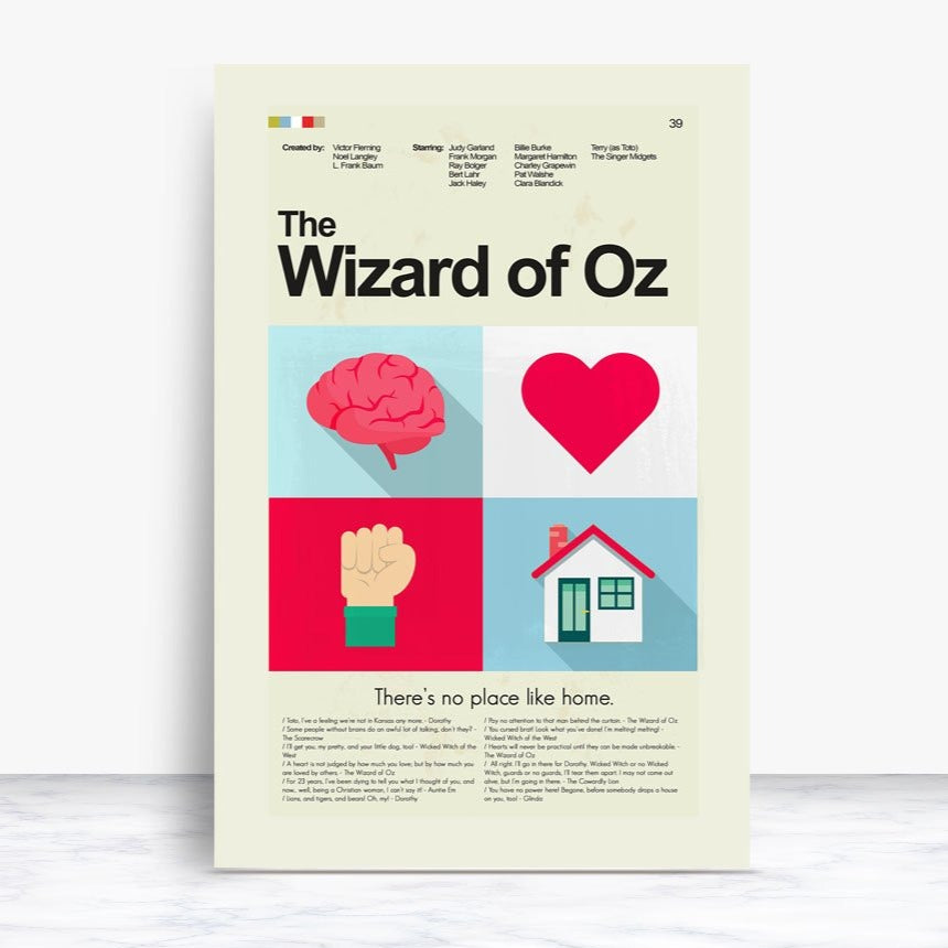 The Wizard of Oz Inspired Mid-Century Modern Print | 12"x18" or 18"x24" Print only