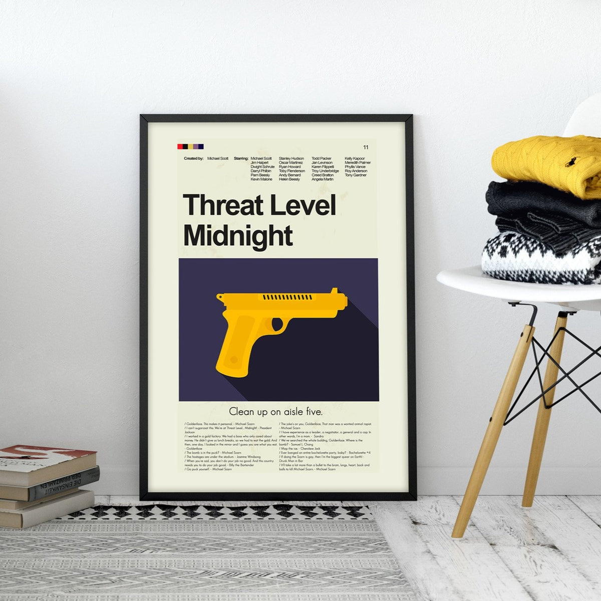 Threat Level Midnight Inspired Mid-Century Modern Print | 12"x18" or 18"x24" Print only