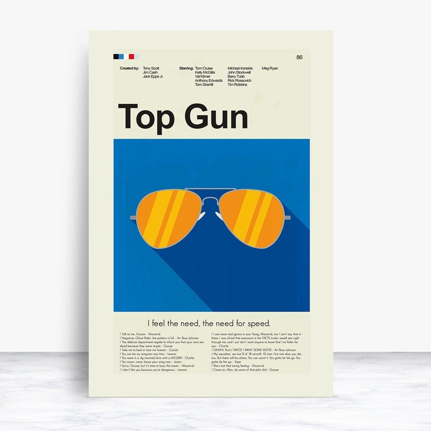 Top Gun Mid-Century Modern Print | 12"x18" or 18"x24" Print only