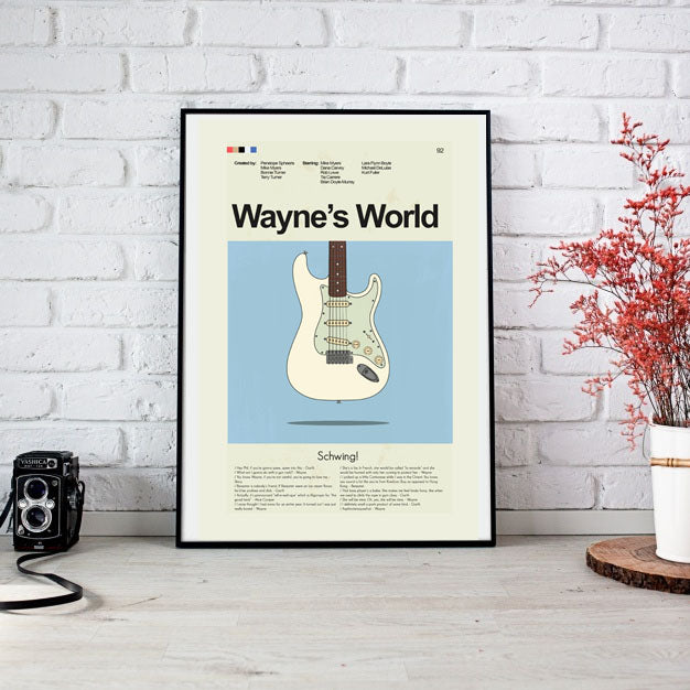 Wayne's World Inspired Mid-Century Modern Print | 12"x18" or 18"x24" Print only